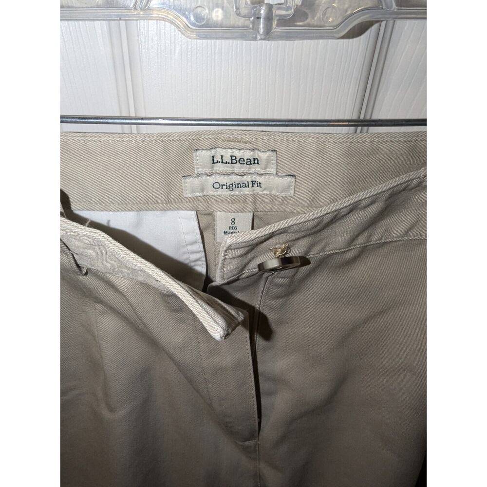 L.L. Bean Womens Pants 8 Regular Original Fit Khaki 100% Cotton EUC Bottoms - Picture 2 of 9